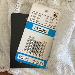 NWT Wacoal Convertible White Lace Bra 36DDD